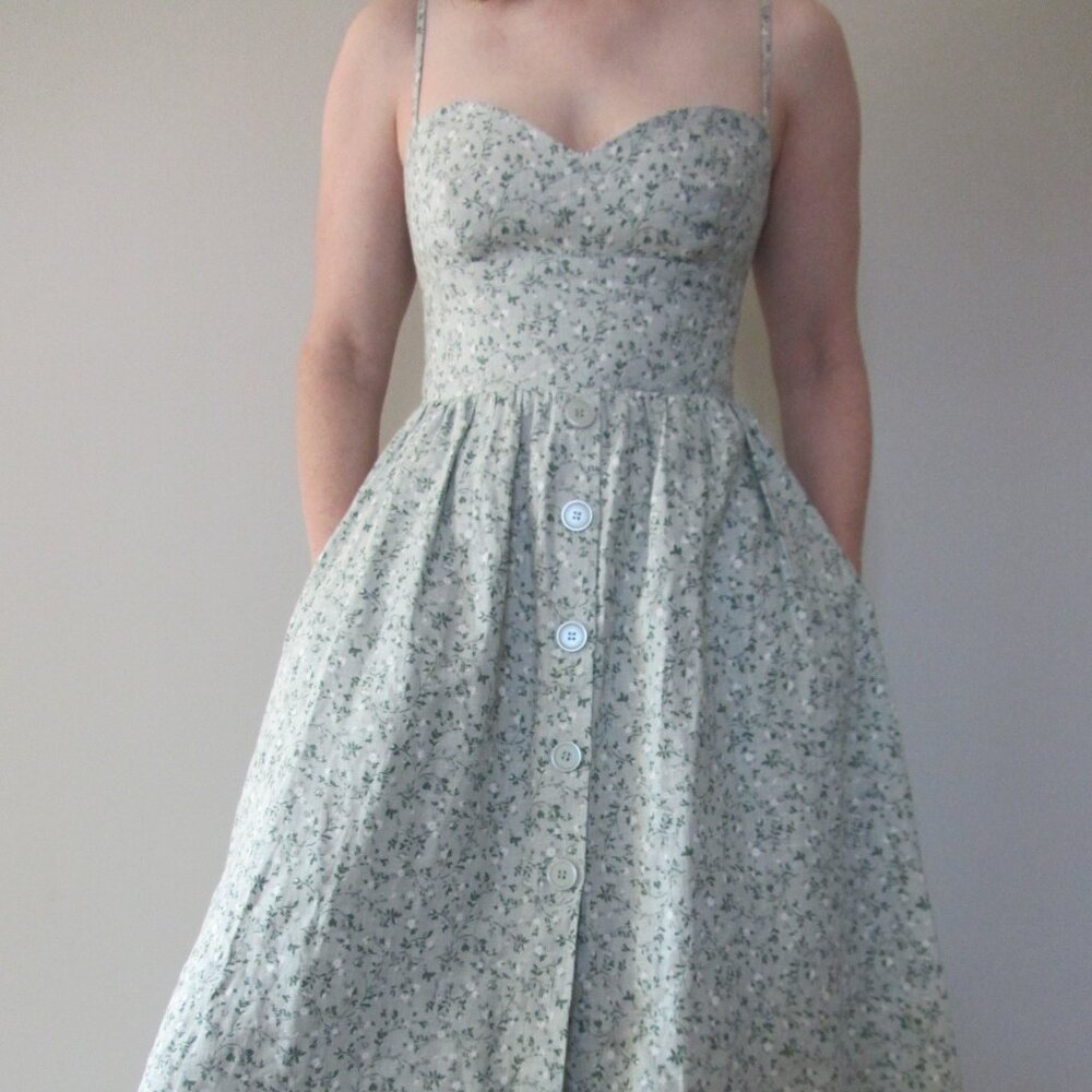 Reformation Cale Linen Dress in Agave